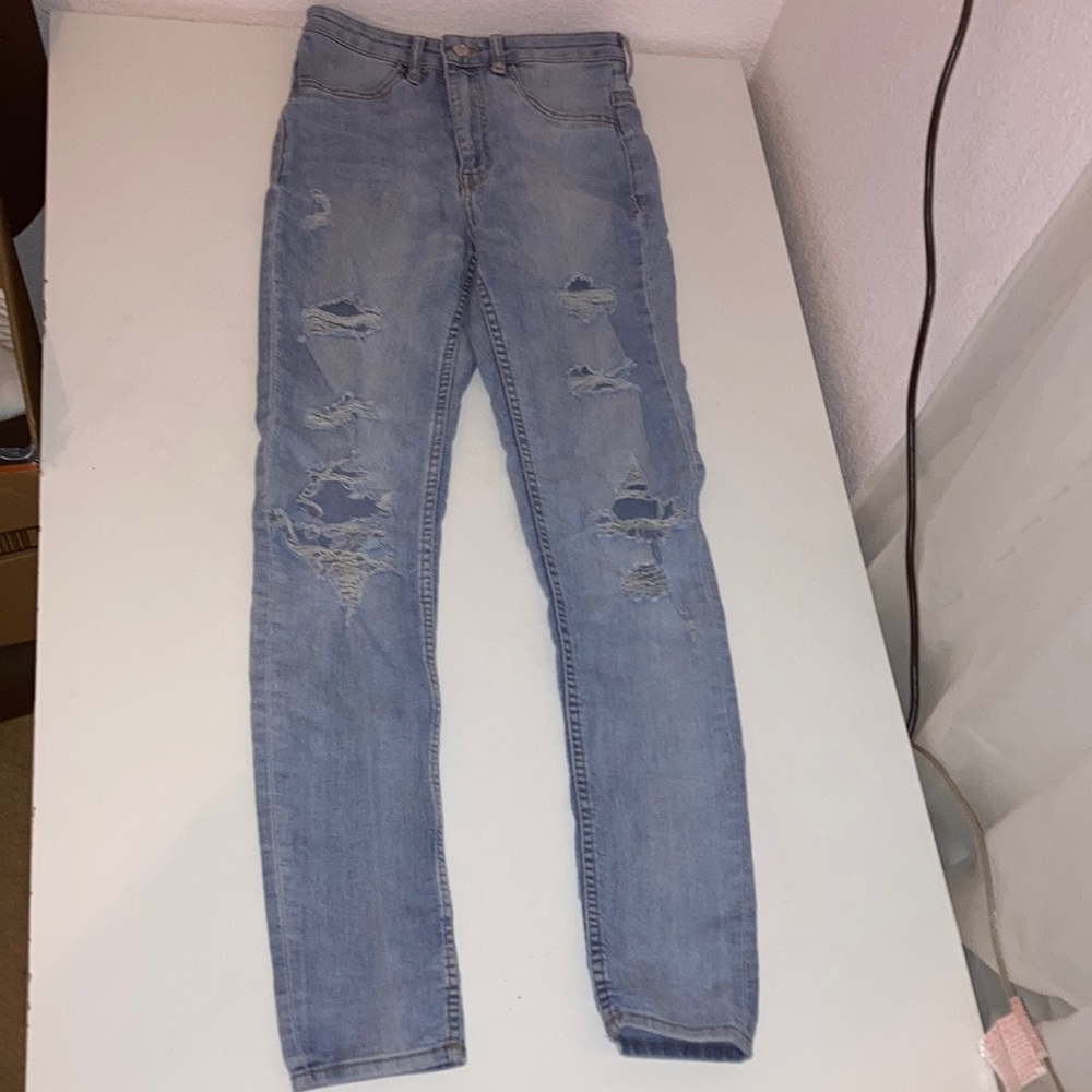 High Rise Skinny Distressed Jeans
